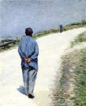 Gustave+Caillebotte+-+Man+in+a+Smock+aka+Father+Magloire+on+the+Road+between+Saint-Clair+and+Etretat+(1)+